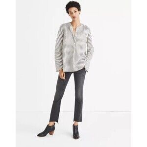 Madewell Striped Flare Sleeve 1/2 button Shirt size XS